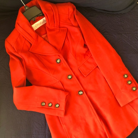 Jessica Simpson Form Fitted Peacoat- Burnt Orange - Picture 1 of 7
